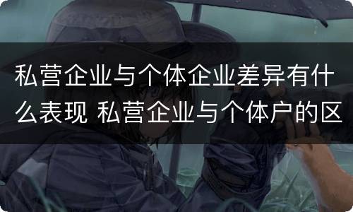 私营企业与个体企业差异有什么表现 私营企业与个体户的区别