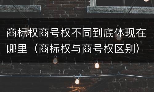 商标权商号权不同到底体现在哪里（商标权与商号权区别）