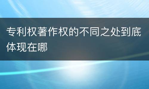 专利权著作权的不同之处到底体现在哪