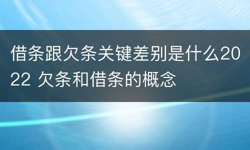 借条跟欠条关键差别是什么2022 欠条和借条的概念