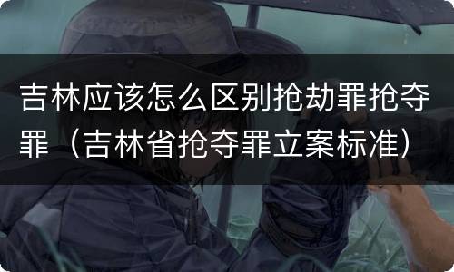 吉林应该怎么区别抢劫罪抢夺罪（吉林省抢夺罪立案标准）