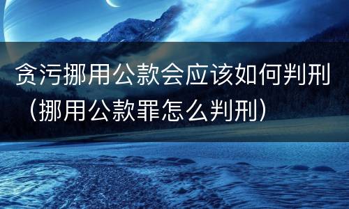 贪污挪用公款会应该如何判刑（挪用公款罪怎么判刑）