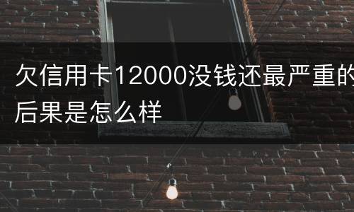 欠信用卡12000没钱还最严重的后果是怎么样