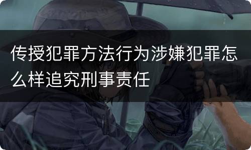 传授犯罪方法行为涉嫌犯罪怎么样追究刑事责任