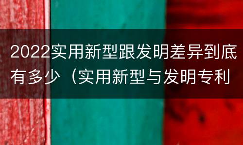 2022实用新型跟发明差异到底有多少（实用新型与发明专利的区别有哪些）