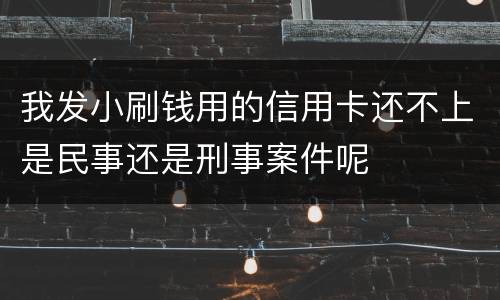 我发小刷钱用的信用卡还不上是民事还是刑事案件呢