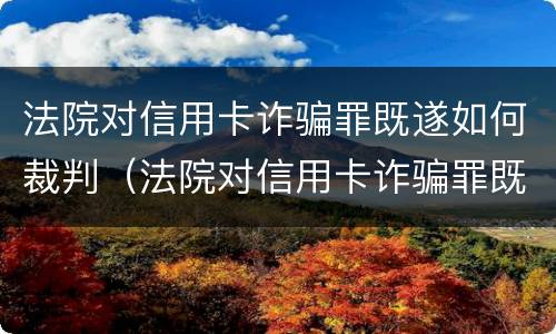 法院对信用卡诈骗罪既遂如何裁判（法院对信用卡诈骗罪既遂如何裁判执行）