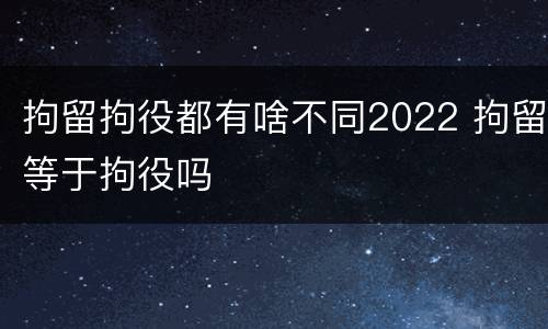 拘留拘役都有啥不同2022 拘留等于拘役吗