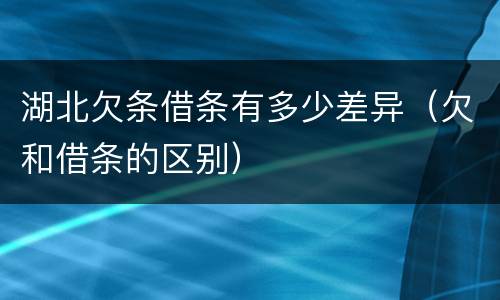 湖北欠条借条有多少差异（欠和借条的区别）