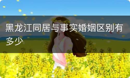 黑龙江同居与事实婚姻区别有多少