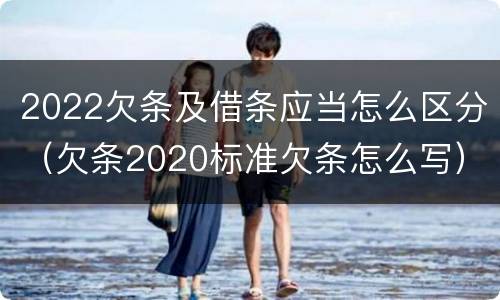 2022欠条及借条应当怎么区分（欠条2020标准欠条怎么写）