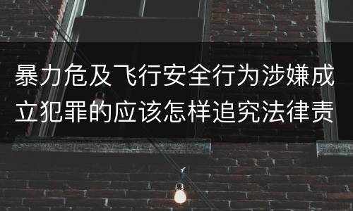 暴力危及飞行安全行为涉嫌成立犯罪的应该怎样追究法律责任