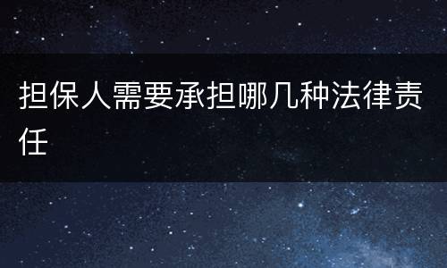 担保人需要承担哪几种法律责任