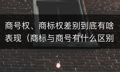 商号权、商标权差别到底有啥表现（商标与商号有什么区别）