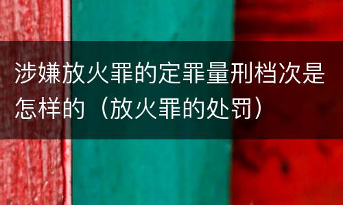 涉嫌放火罪的定罪量刑档次是怎样的（放火罪的处罚）