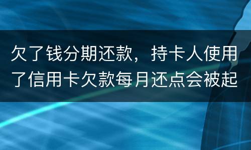 欠了钱分期还款，持卡人使用了信用卡欠款每月还点会被起诉吗