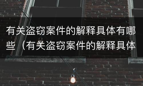 有关盗窃案件的解释具体有哪些（有关盗窃案件的解释具体有哪些规定）