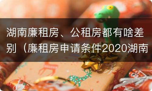 湖南廉租房、公租房都有啥差别（廉租房申请条件2020湖南）