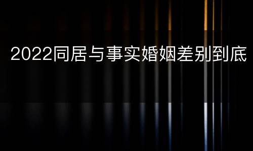 2022同居与事实婚姻差别到底