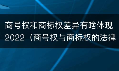 商号权和商标权差异有啥体现2022（商号权与商标权的法律冲突与解决）