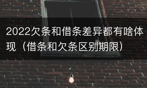 2022欠条和借条差异都有啥体现（借条和欠条区别期限）