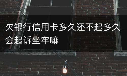 欠银行信用卡多久还不起多久会起诉坐牢嘛