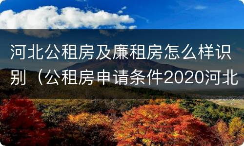 河北公租房及廉租房怎么样识别（公租房申请条件2020河北）