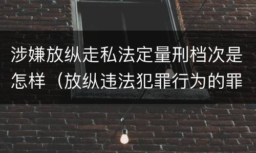 涉嫌放纵走私法定量刑档次是怎样（放纵违法犯罪行为的罪名）