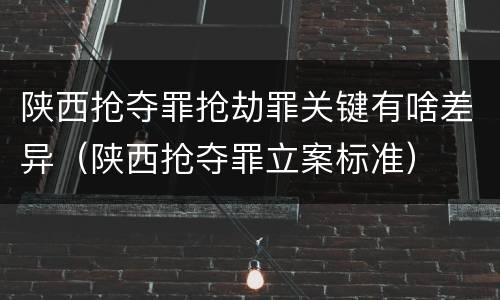 陕西抢夺罪抢劫罪关键有啥差异（陕西抢夺罪立案标准）