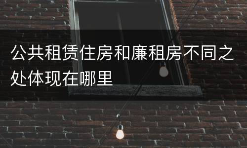 公共租赁住房和廉租房不同之处体现在哪里