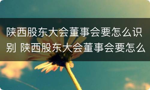 陕西股东大会董事会要怎么识别 陕西股东大会董事会要怎么识别参与人员