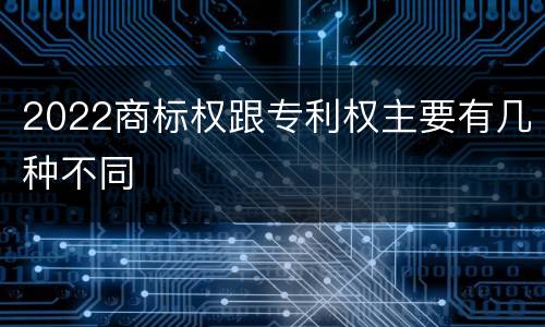 2022商标权跟专利权主要有几种不同