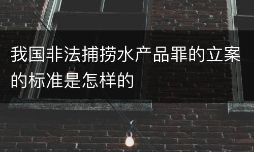 我国非法捕捞水产品罪的立案的标准是怎样的