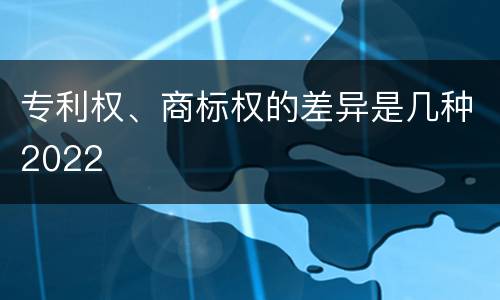 专利权、商标权的差异是几种2022