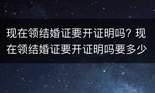 现在领结婚证要开证明吗? 现在领结婚证要开证明吗要多少钱