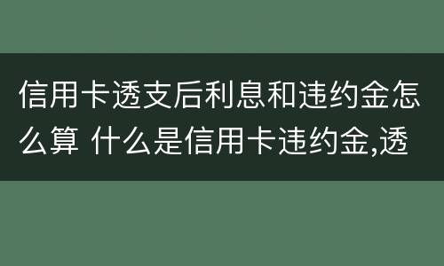 信用卡透支后利息和违约金怎么算 什么是信用卡违约金,透支利息