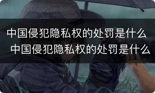 中国侵犯隐私权的处罚是什么 中国侵犯隐私权的处罚是什么意思