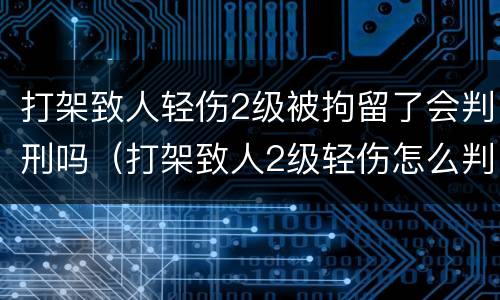 打架致人轻伤2级被拘留了会判刑吗（打架致人2级轻伤怎么判刑）