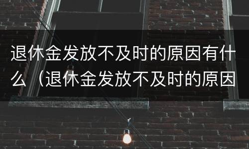 退休金发放不及时的原因有什么（退休金发放不及时的原因有什么影响）