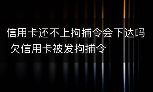 信用卡还不上拘捕令会下达吗 欠信用卡被发拘捕令