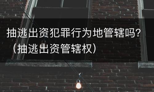 抽逃出资犯罪行为地管辖吗？（抽逃出资管辖权）