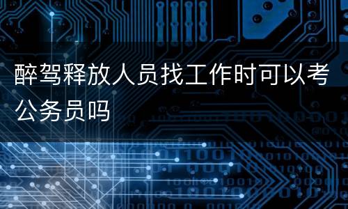 醉驾释放人员找工作时可以考公务员吗