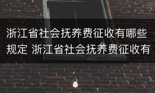 浙江省社会抚养费征收有哪些规定 浙江省社会抚养费征收有哪些规定文件