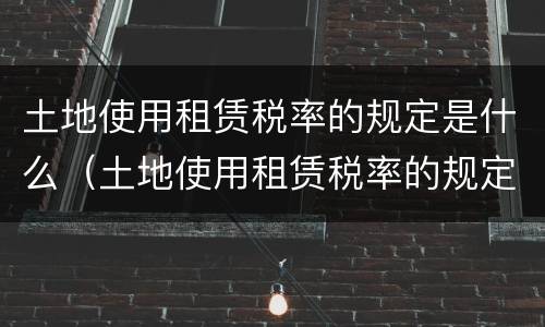 土地使用租赁税率的规定是什么（土地使用租赁税率的规定是什么意思）