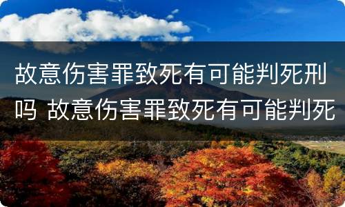 故意伤害罪致死有可能判死刑吗 故意伤害罪致死有可能判死刑吗知乎