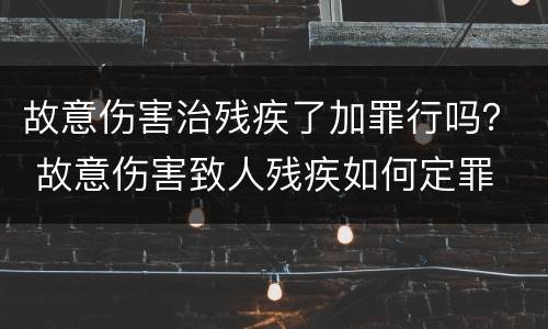 故意伤害治残疾了加罪行吗？ 故意伤害致人残疾如何定罪