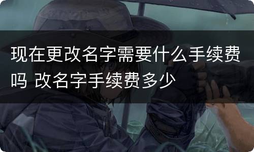 现在更改名字需要什么手续费吗 改名字手续费多少