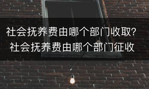 社会抚养费由哪个部门收取？ 社会抚养费由哪个部门征收