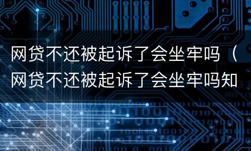 网贷不还被起诉了会坐牢吗（网贷不还被起诉了会坐牢吗知乎）