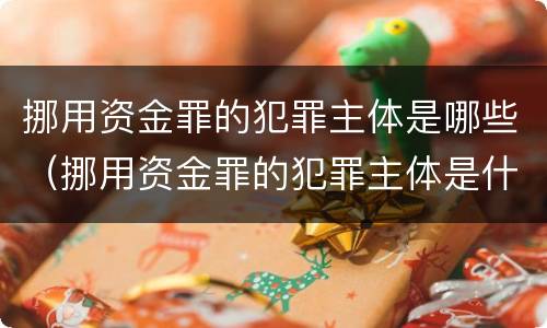 挪用资金罪的犯罪主体是哪些（挪用资金罪的犯罪主体是什么）